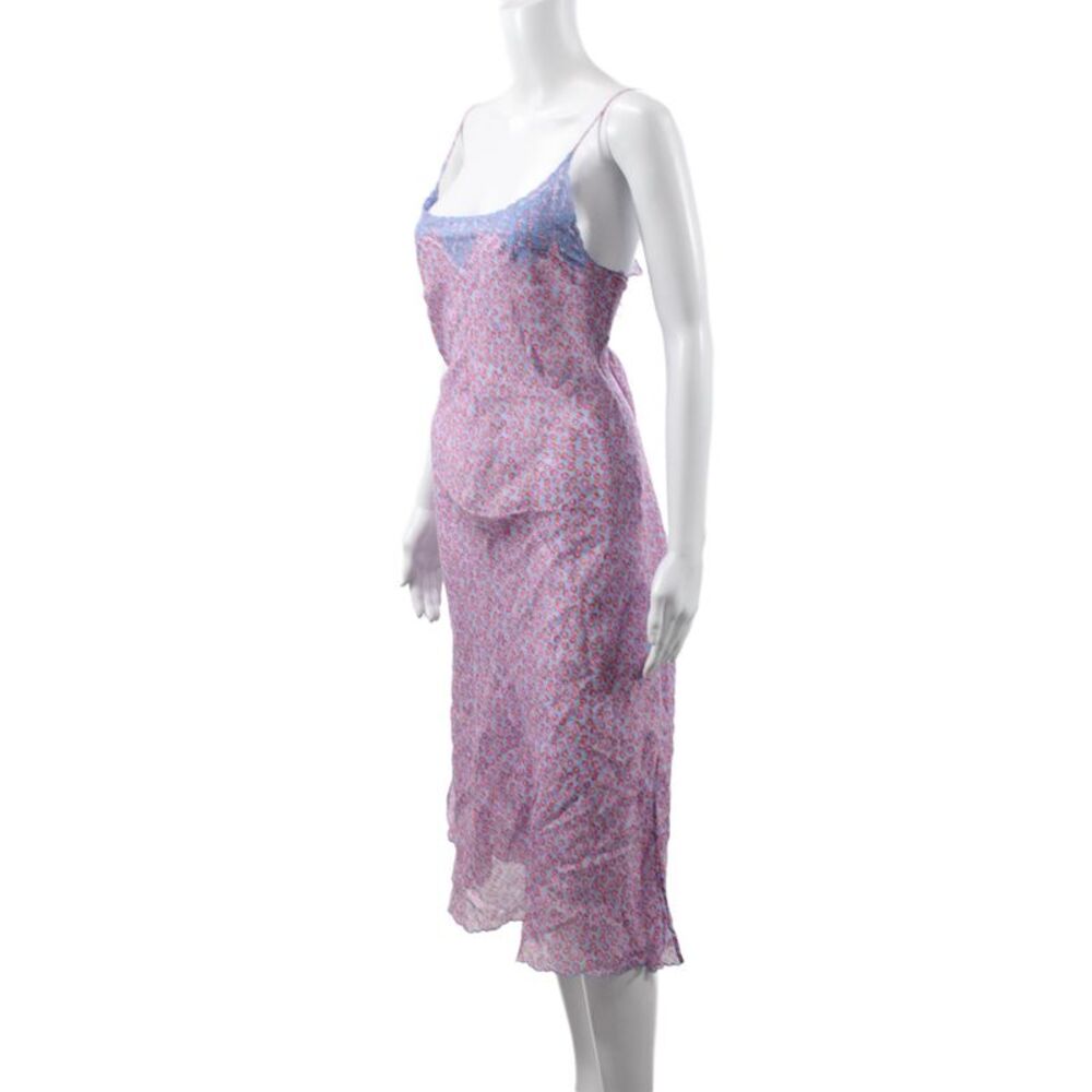 Sea Womens Blue Floral Cotton Shift Midi Dress Long Sleeve Round Neck Size XS - Picture 9 of 11